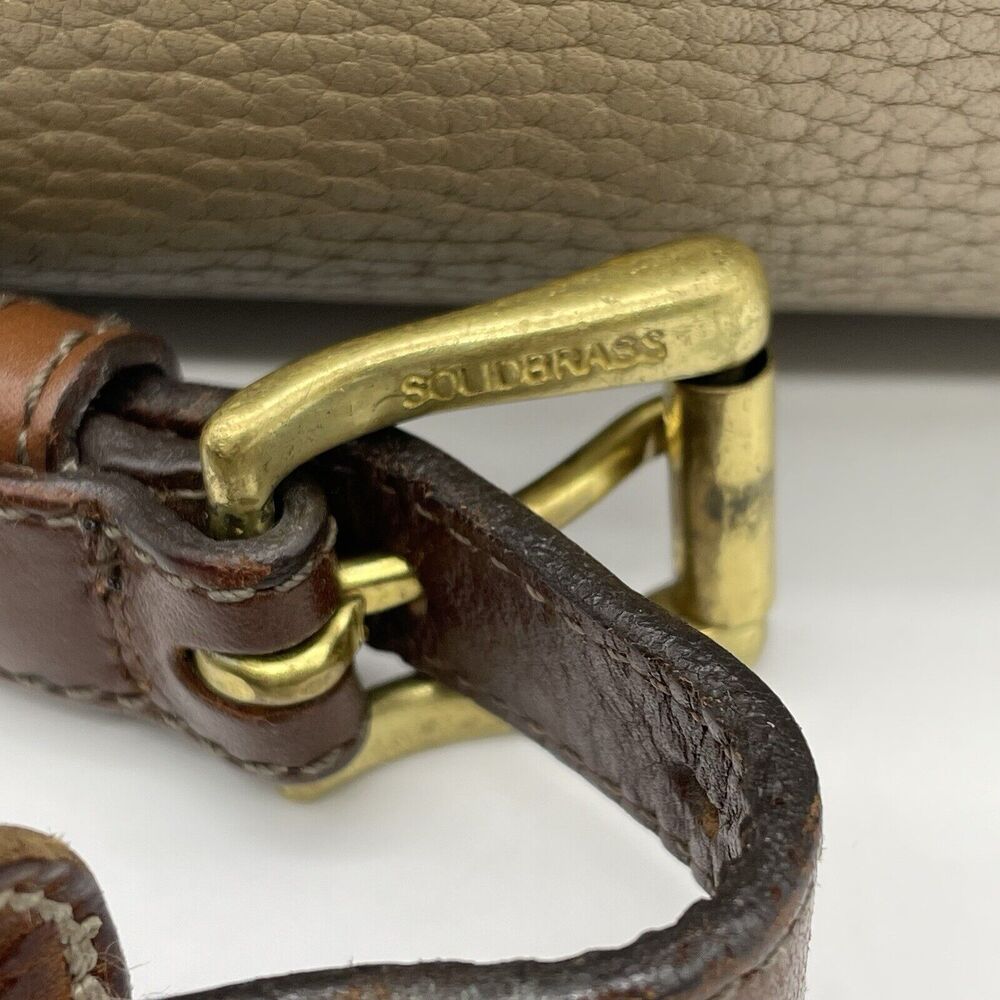 Dooney & Bourke All Weather Leather Boston Satchel Bag Taupe Burnt Cedar Vtg 80s - Picture 15 of 16